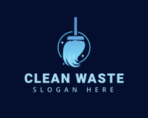 Circle Cleaning Broom logo design