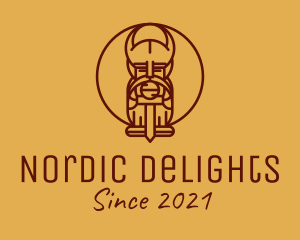 Nordic Warrior Line Art logo design