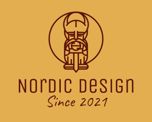 Nordic Warrior Line Art logo