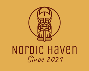 Nordic Warrior Line Art logo design