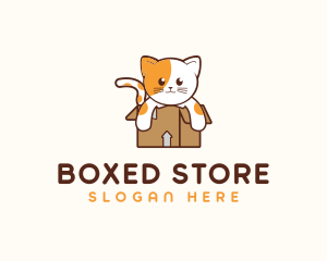 Cute Cat Box logo design