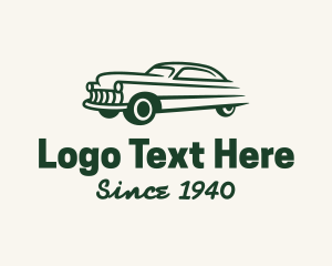 Green Vintage Car logo