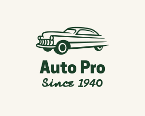 Green Vintage Car logo