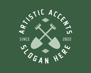 Gardener Landscaping Shovel logo design