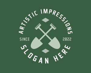 Gardener Landscaping Shovel logo design