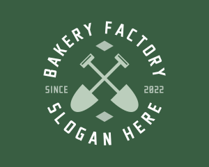 Gardener Landscaping Shovel logo design