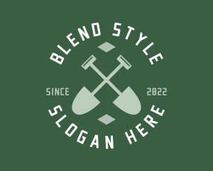 Gardener Landscaping Shovel logo design