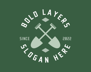 Gardener Landscaping Shovel logo design