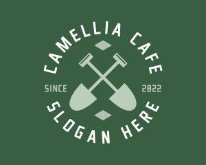 Gardener Landscaping Shovel logo design