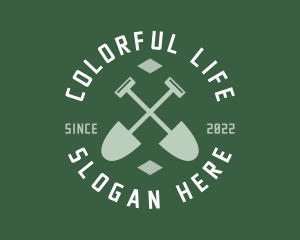 Gardener Landscaping Shovel logo design