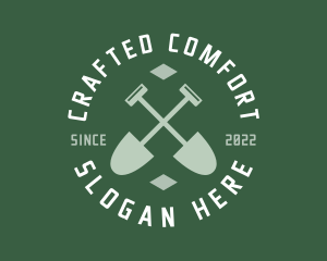 Gardener Landscaping Shovel logo design