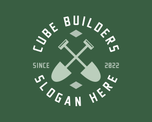 Gardener Landscaping Shovel logo design