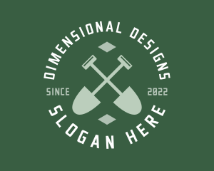 Gardener Landscaping Shovel logo design