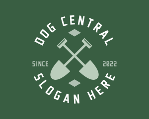 Gardener Landscaping Shovel logo design