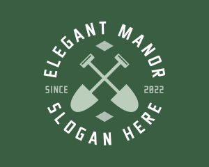 Gardener Landscaping Shovel logo design