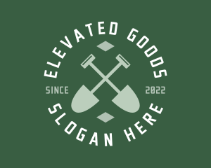 Gardener Landscaping Shovel logo design