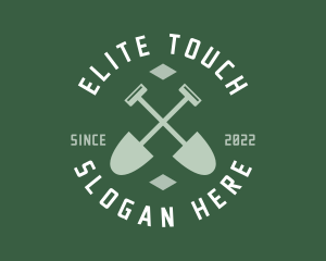 Gardener Landscaping Shovel logo design