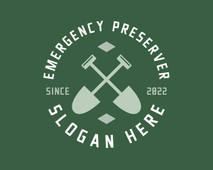 Gardener Landscaping Shovel logo design