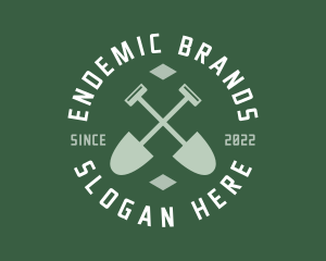 Gardener Landscaping Shovel logo design