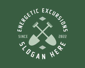 Gardener Landscaping Shovel logo design