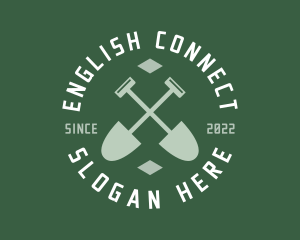 Gardener Landscaping Shovel logo design