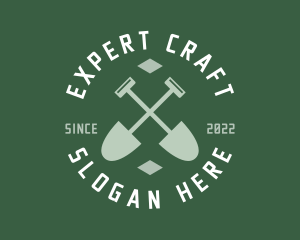 Gardener Landscaping Shovel logo design