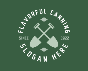 Gardener Landscaping Shovel logo design