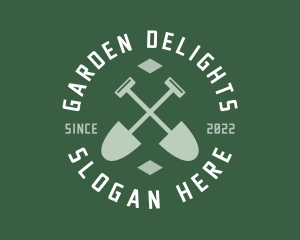 Gardener Landscaping Shovel logo design