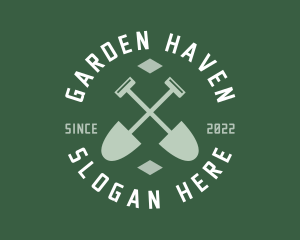 Gardener Landscaping Shovel logo design