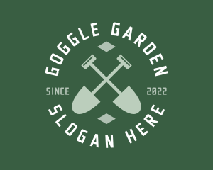 Gardener Landscaping Shovel logo design