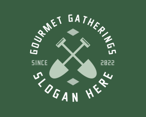 Gardener Landscaping Shovel logo design