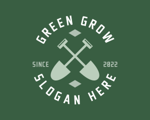 Gardener Landscaping Shovel logo design