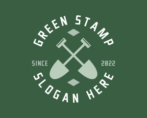 Gardener Landscaping Shovel logo design