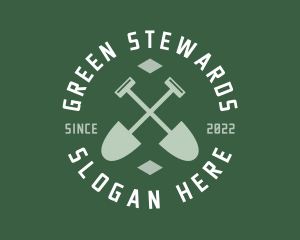 Gardener Landscaping Shovel logo design