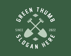 Gardener Landscaping Shovel logo design