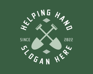 Gardener Landscaping Shovel logo design