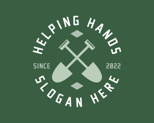 Gardener Landscaping Shovel logo design