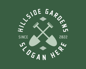 Gardener Landscaping Shovel logo design