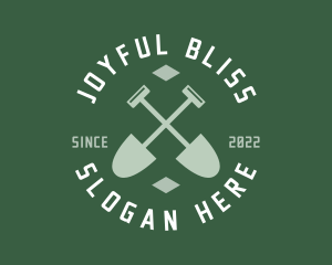 Gardener Landscaping Shovel logo design