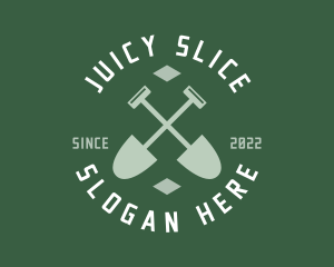 Gardener Landscaping Shovel logo design