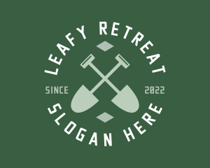 Gardener Landscaping Shovel logo design