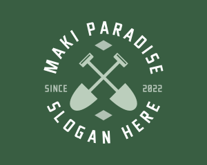 Gardener Landscaping Shovel logo design