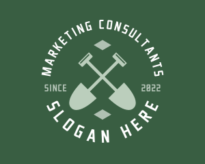 Gardener Landscaping Shovel logo design