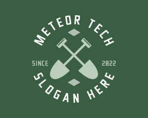 Gardener Landscaping Shovel logo design