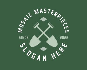 Gardener Landscaping Shovel logo design