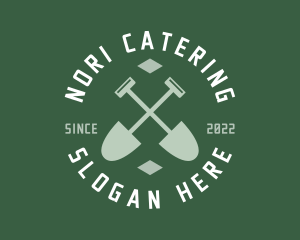 Gardener Landscaping Shovel logo design