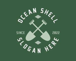 Gardener Landscaping Shovel logo design