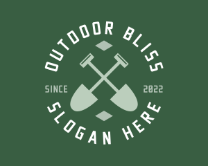 Gardener Landscaping Shovel logo design