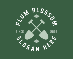 Gardener Landscaping Shovel logo design