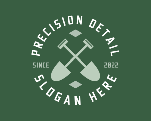 Gardener Landscaping Shovel logo design